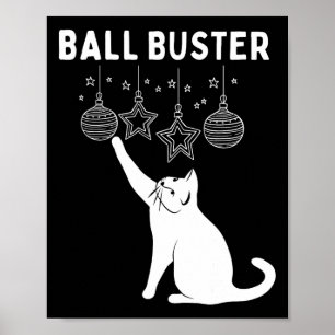 Christmas Cat Ll Buster Xmas Ornaments Funny Holid Poster