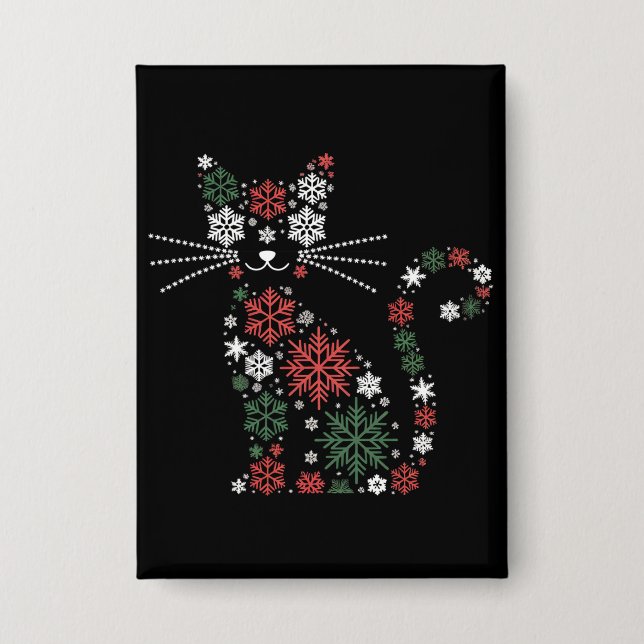 Christmas Cat Made up Snowflakes Funny Cats (Front)