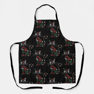 Christmas Cat Made up Snowflakes Funny Cats Apron