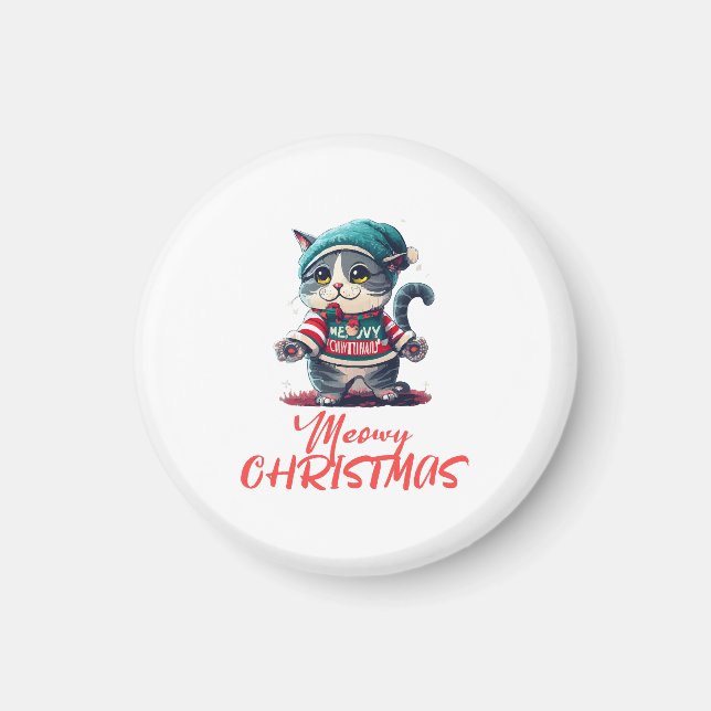 Christmas Cat  Magnet (Front)