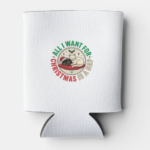 Christmas Cat Nap Holiday Design Can Cooler