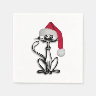 Christmas Cat Napkin