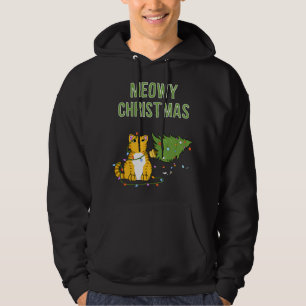 Christmas Cat Orange Tiger Tabby xmas tree kitty c Hoodie