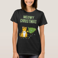 Christmas Cat Orange Tiger Tabby xmas tree kitty c
