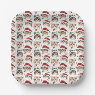 Christmas Cat Paper Plate