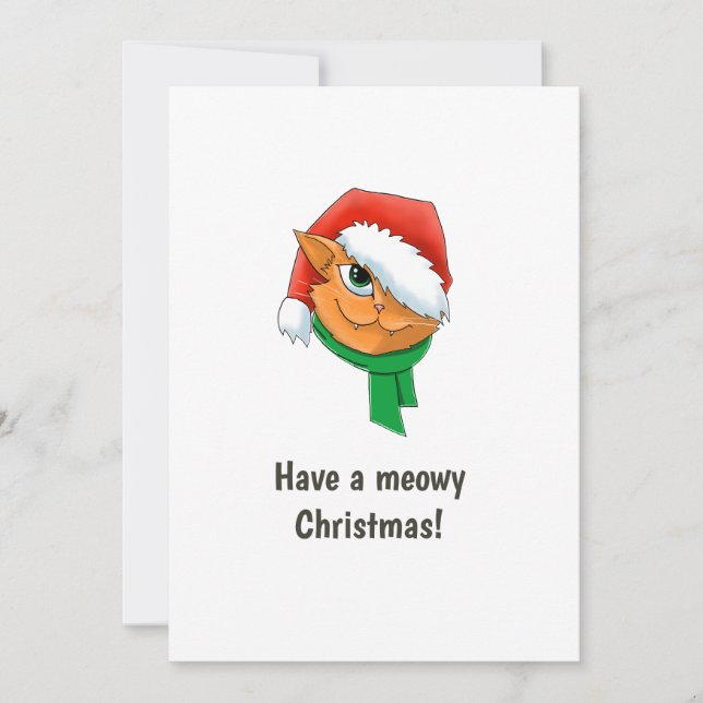 Christmas Cat Photo Collage Holiday Card (Front)