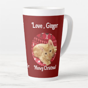 Christmas , Cat Photo ,Customizable Large 17 oz  Latte Mug