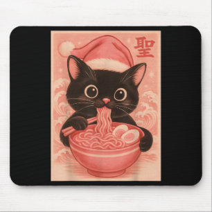 Christmas Cat Pink Santa Kawaii Anime Christmas Ra Mouse Pad