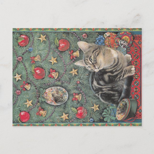 Christmas Cat postcard  (Front)
