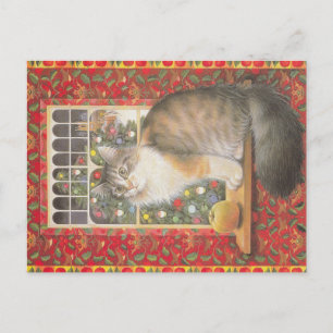 Christmas Cat postcard 