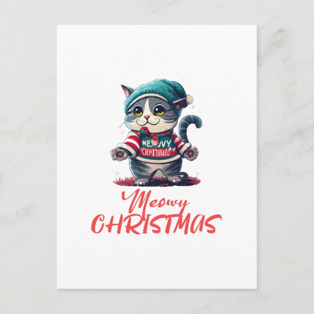 Christmas Cat  Postcard (Front)