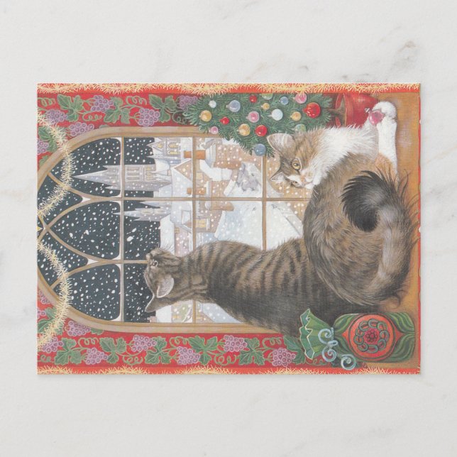 Christmas Cat postcard  (Front)