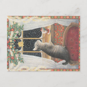 Christmas Cat postcard 