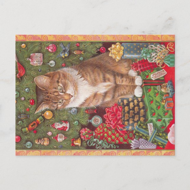 Christmas Cat postcard  (Front)