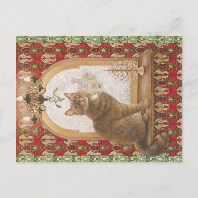 Christmas Cat postcard  (Front)