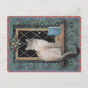 Christmas Cat postcard, Postcard