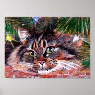 Christmas Cat Poster