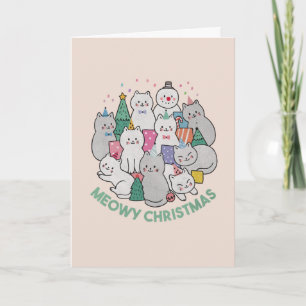 Christmas Cat Pun: Meowy Christmas Card