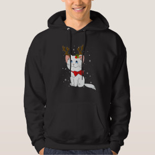 Christmas Cat Reindeer Antlers For Men Women Boys Hoodie