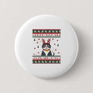 Christmas Cat Reindeer Ugly Christmas Sweater T-Sh 6 Cm Round Badge