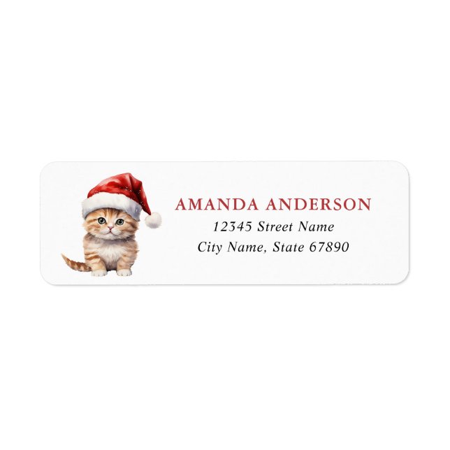 Christmas Cat Return Address Labels (Front)