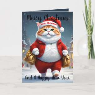 Christmas Cat Santa, Card