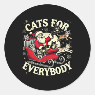 Christmas Cat Santa Cat Lover Christmas Cats For E Classic Round Sticker