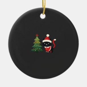 Christmas Cat Santa Tree Vector Ceramic Tree Decoration