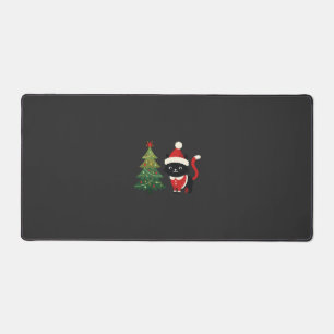 Christmas Cat Santa Tree Vector Desk Mat
