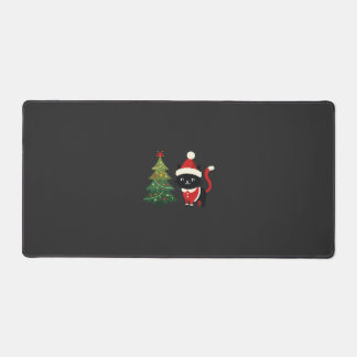 Christmas Cat Santa Tree Vector Desk Mat