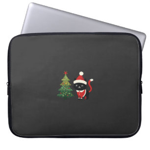 Christmas Cat Santa Tree Vector Laptop Sleeve