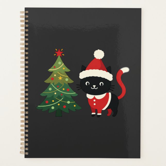 Christmas Cat Santa Tree Vector Planner (Front)
