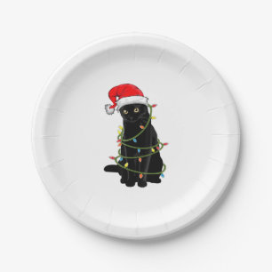 Christmas Cat Shirt For Men Black Cat Christmas Paper Plate