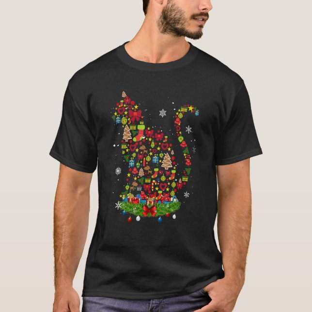 Christmas Cat Swea T-Shirt (Front)