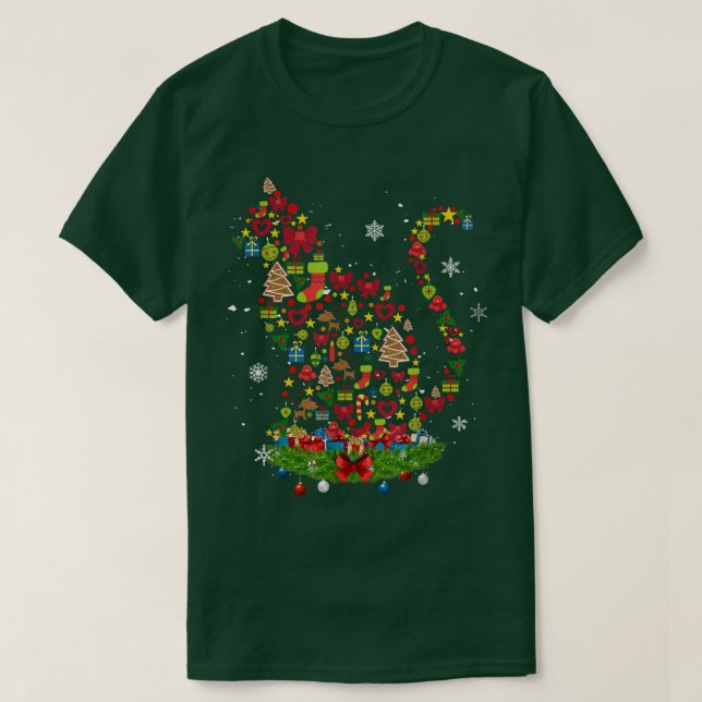 Christmas Cat Sweat  T-Shirt (Design Front)