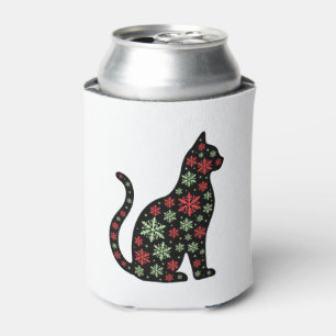 Christmas Cat T-Shirt Can Cooler