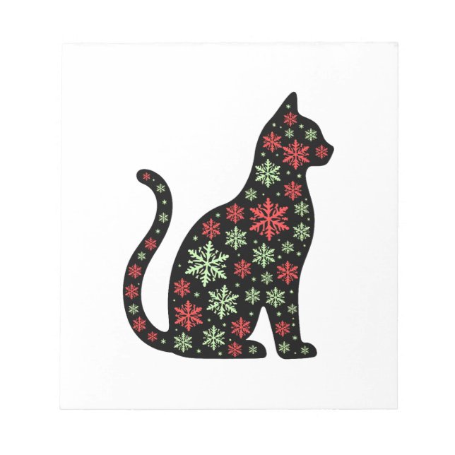 Christmas Cat T-Shirt Notepad (Front)