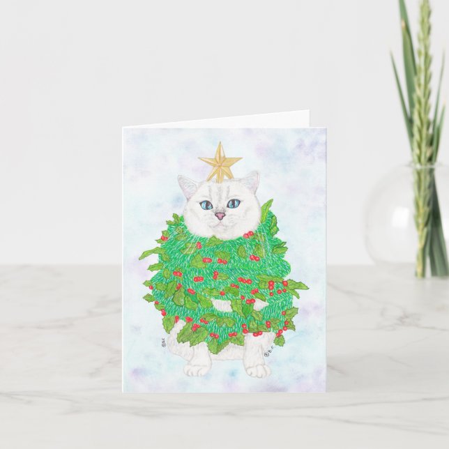 CHRISTMAS CAT THANK YOU CARD (Front)