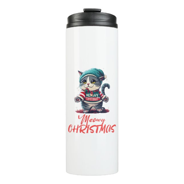 Christmas Cat  Thermal Tumbler (Front)