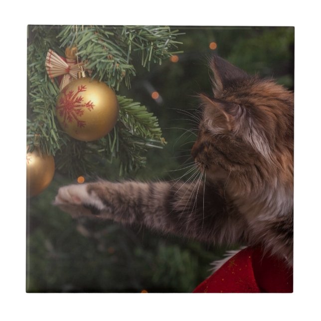 Christmas Cat Tile (Front)