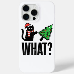 Christmas Cat Tipping Xmas Tree Funny iPhone 15 Pro Max Case