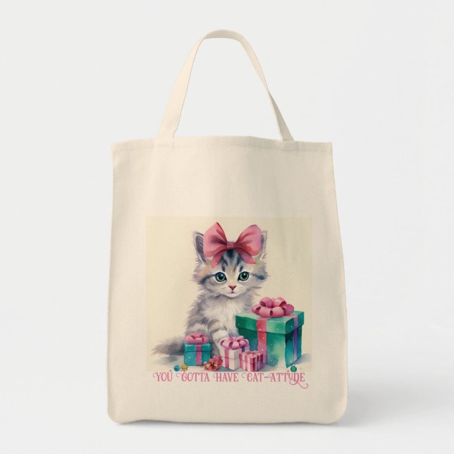 Christmas Cat Tote Bag (Front)
