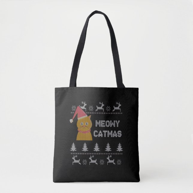 Christmas Cat Tote Bag (Front)