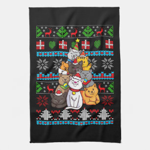 Christmas Cat Tree Gift Tea Towel