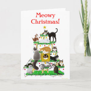 Christmas Cat Tree Greeting Card