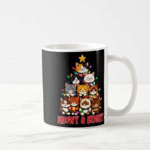 Christmas Cat Tree Meowy And Bright Funny Kitty Gr Coffee Mug