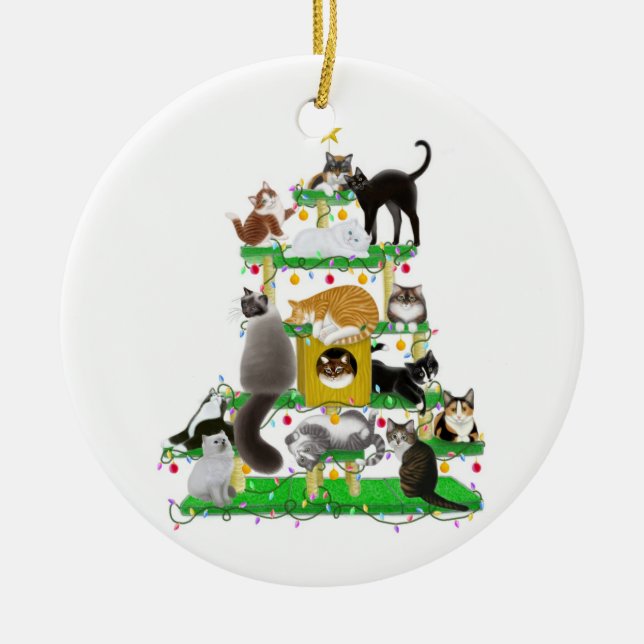 Christmas Cat Tree Ornament (Front)