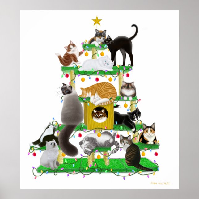 Christmas Cat Tree Print (Front)
