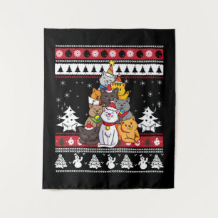 Christmas Cat Tree Tapestry