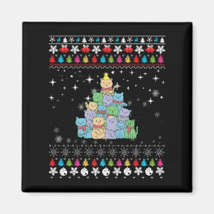 Christmas Cat Tree Ugly Christmas Magnet